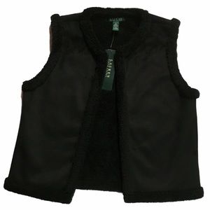 Ralph Lauren Women's Black Fleece Vest Sz: S NEW